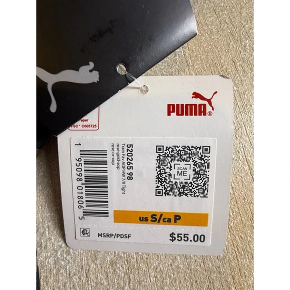 Puma Train PWR Shape 7/8 Leggings Womens Size S Rose Gold Giraffe Print-971 - Picture 9 of 9